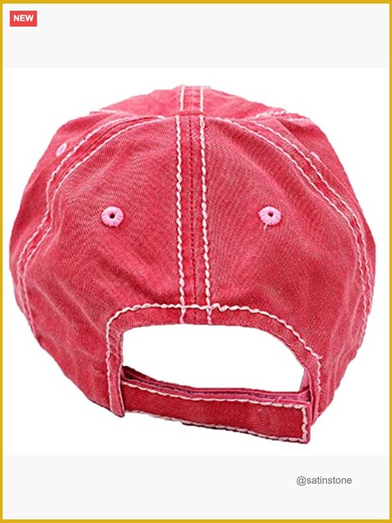 Vintage Distressed Baseball Cap, Adjustable Velcro, 100% Cotton